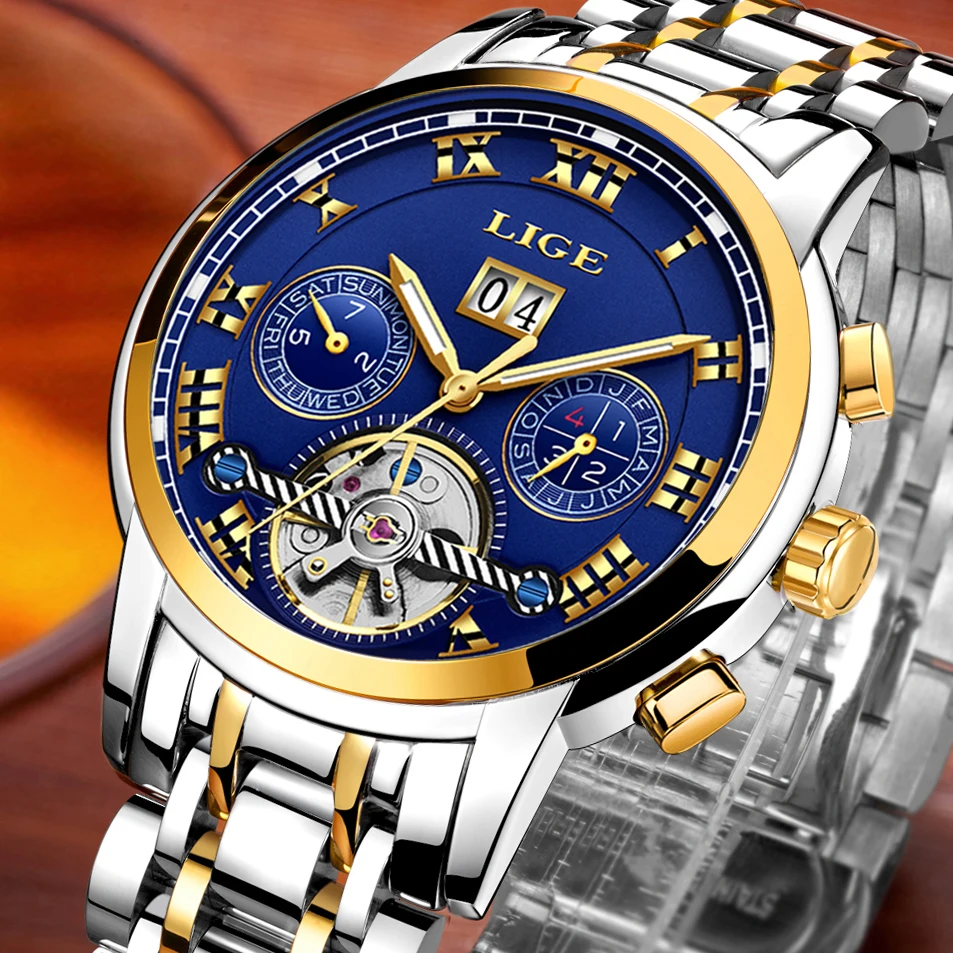 2019 الرجال التلقائي ساعات آلية أعلى الفاخرة العلامة التجارية ييج رجل ساعة رياضية الصلب الكامل للماء الذكور ووتش Relogio Masculino