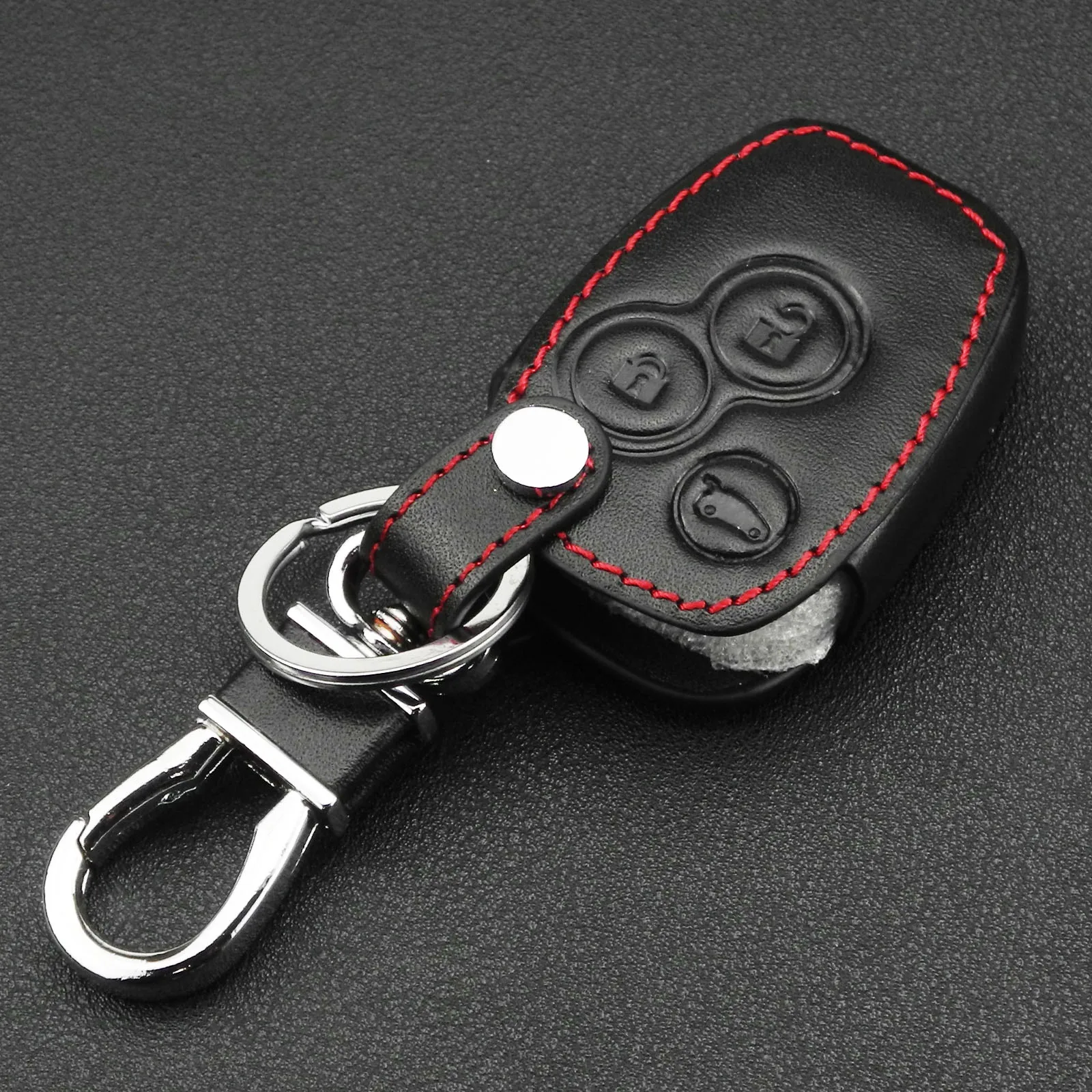 jingyuqin 3 button Car Remote Key Leather Cover Case for Renault Duster Logan Fluence Clio Master Traffic Kangoo Megane Laguna