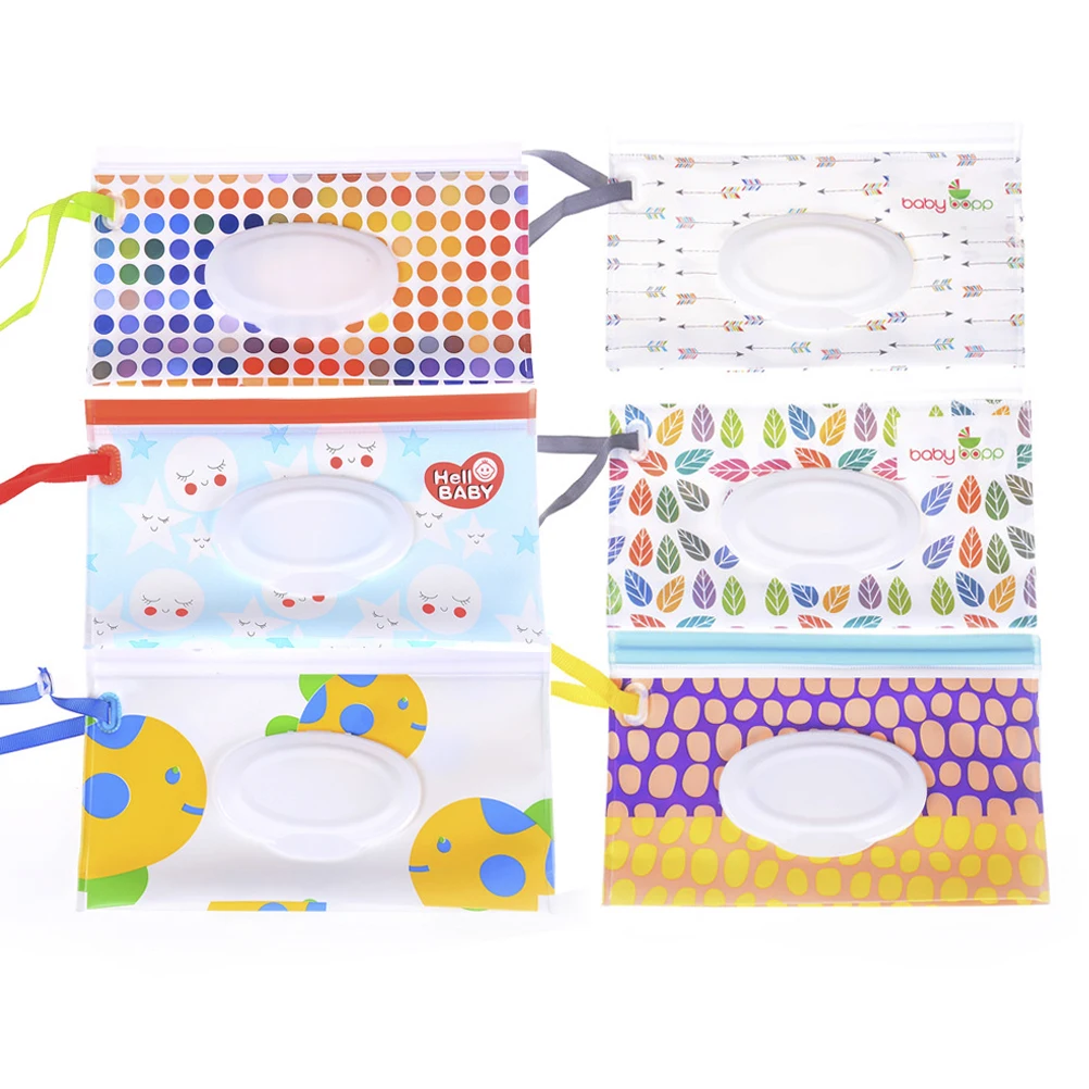 Clutch And Clean Wipes Carrying Case Eco-friendly Wet Wipes Bag Clamshell Cosmetic Pouch Snap-strap Wipes Container Easy-carry