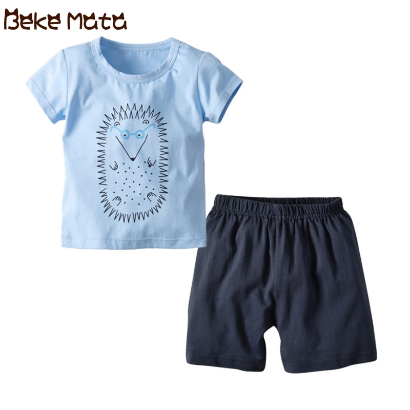 

Boys Clothing Sets Summer Toddler Clothes T-shirt+shorts 2PCS/SET Kids Boy Outfit Cartoon Hedgehog Print Children's Clothing 2-7