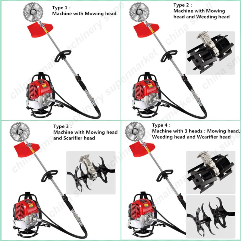 

4 power stroke Piggyback Long pole mow grass lawn; sward; greensward; grass-plot; sod mower; mowing machine weeding ripper