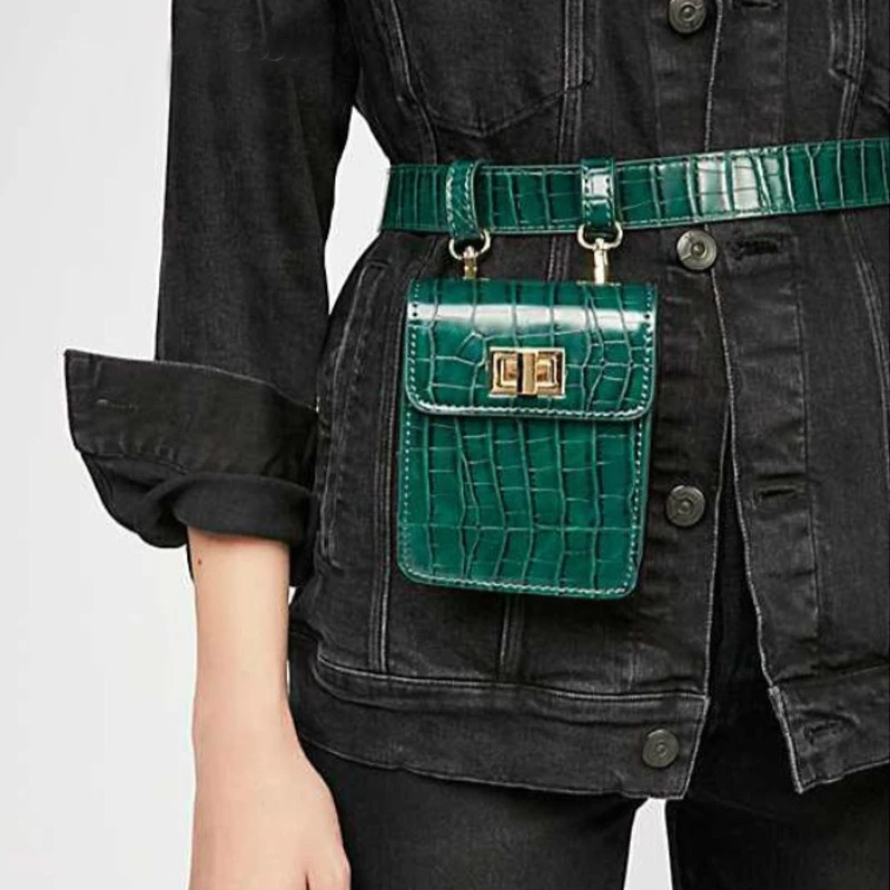 

Fanny Pack Belt Bag Animal Print Alligator Waist Bag Women Luxury Brand Leather 2018 Fall Winter Hight Quality Drop Shipping