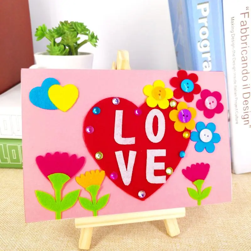 Дети DIY конверт для поздравительной открытки ручной работы ремесла День матери