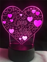 YKLWORLD I Love You 3D Illusion Lamp Romantic LED Night Light USB Powered 7 Color Changing Touch Switch Bedroom Decor Lighting for Kids Christmas Girls Valentine Gift YKLWORLD I Love You 3D Illusion Lamp Romantic LED Night Light USB Powered 7 Color Changing Touch Switch Bedroom Decor Lighting for Kids Christmas Girls Valentine Gift
