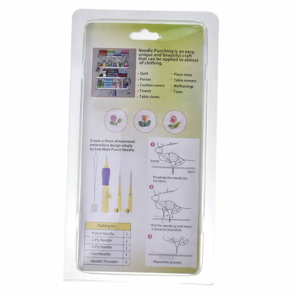 Magic Embroidery Pen Punch Needle Set 3 Needles 2 Threaders Sewing Craft Tools DIY Craft Knitting Sewing Tool for Embroidery (1)