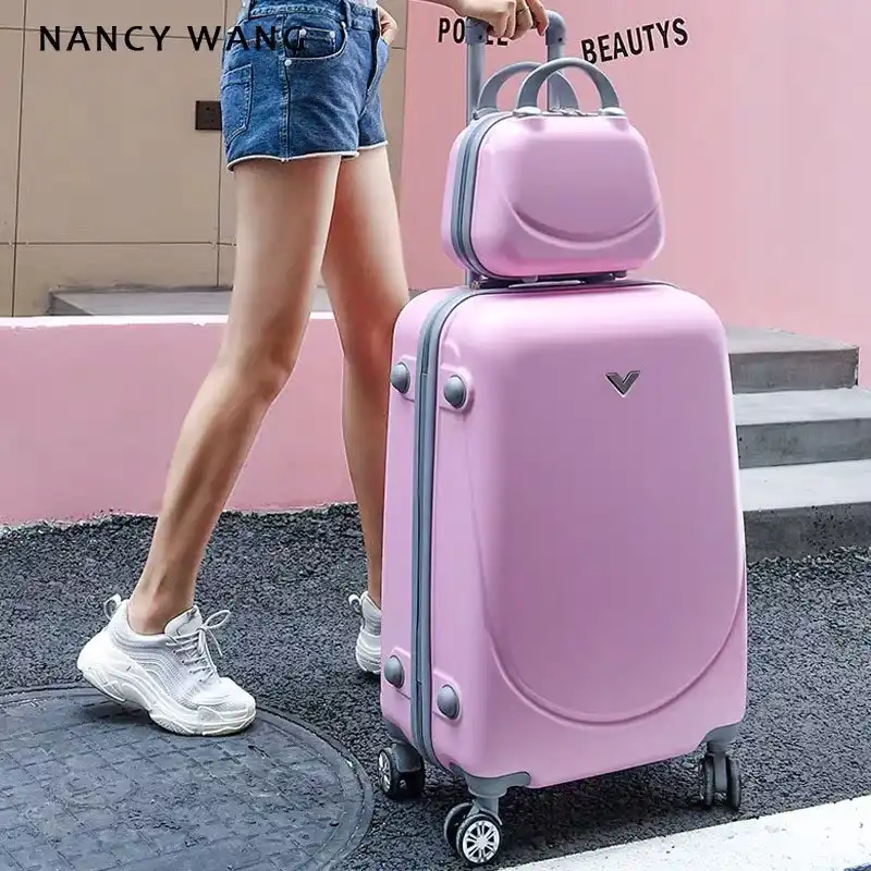 Maleta Con Bolsa Para Cosméticos Para Niños Y Niñas Maleta De Viaje Con Ruedas De 20 22 24 Y 26 Pulgadas Sets De Equipaje Aliexpress