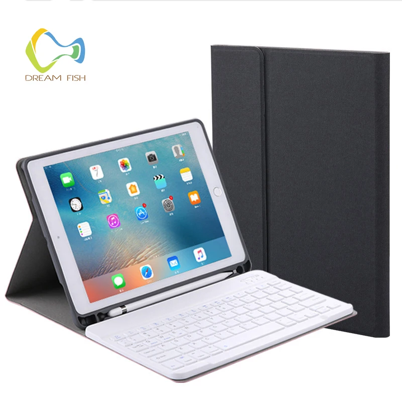 

Coque Cover for iPad 2018 case Detachable Bluetooth Keyboard With Pencil Holder PU Leather Smart Holder For Ipad Case Gadget