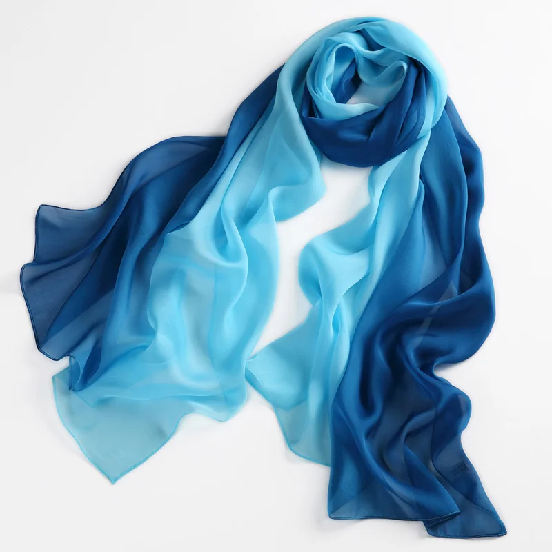 Women 100% Natural Silk Scarf Shawl Female Pure Silk Scarves Wraps Thin...