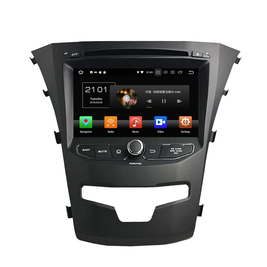 Discount ELANMEY premium car gps navigation For ssangyong  Korando 2014 8-core android 8.0 CAR DVD player multimedia radio stereo device 1