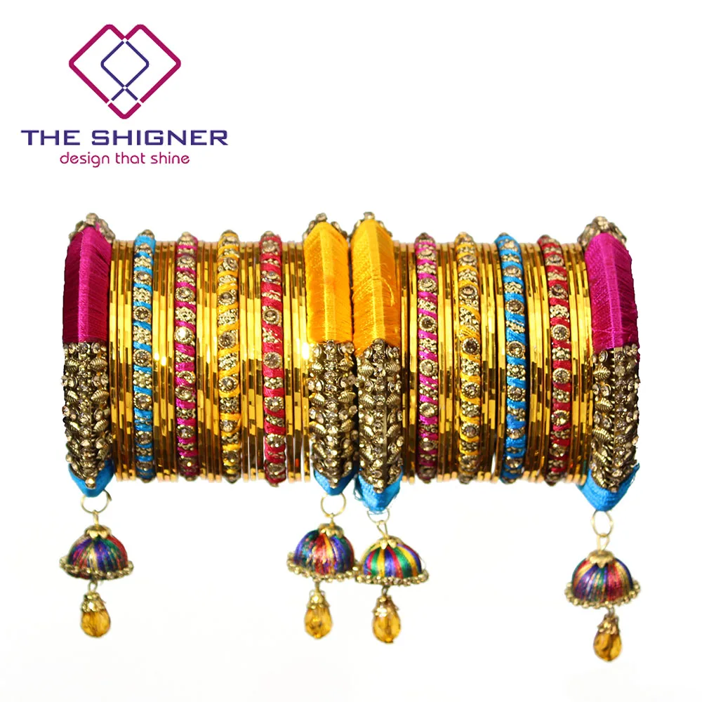 SHIGNER болливудское украшение многоцветная шелковая нить латкан Jhumka Jhumki Свадебный