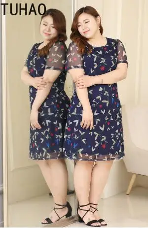 TUHAO платья для мам среднего возраста размера плюс 10xl 8XL 6XL цветочные больших