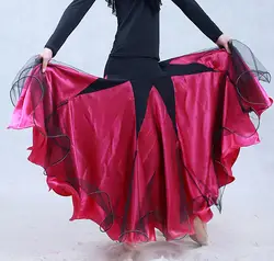 Бальных танцев костюмы сексуальные старший спандекс сетки бальных танцев длинная юбка для женщин бальных танцев конкурс юбки