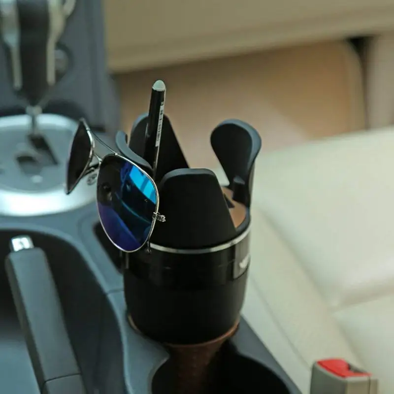 Автомобильный мульти-держатель для чашек Многофункциональный Органайзер 4 в 1 бутылка вставка для воды кофе сотового компьютерные очки(черный
