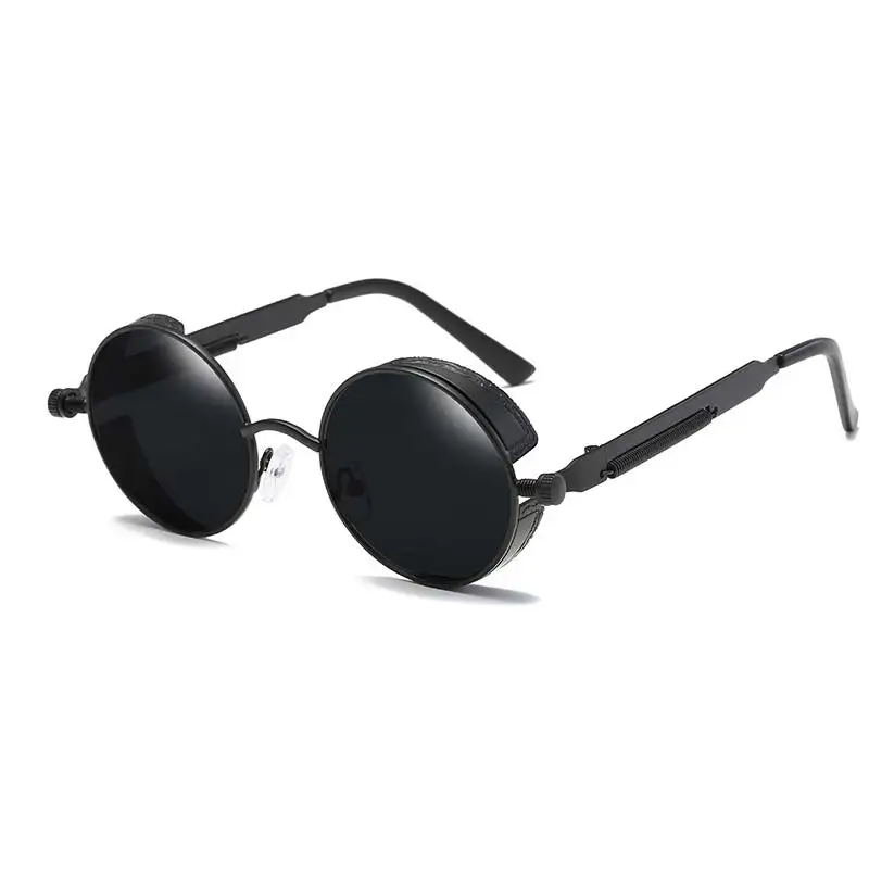 

2019 Round Steampunk Goggles Retro Male Sunglasses Men Vintage Women Gothic Sun Glasses Gold Black Steam Punk Sunglass uv400