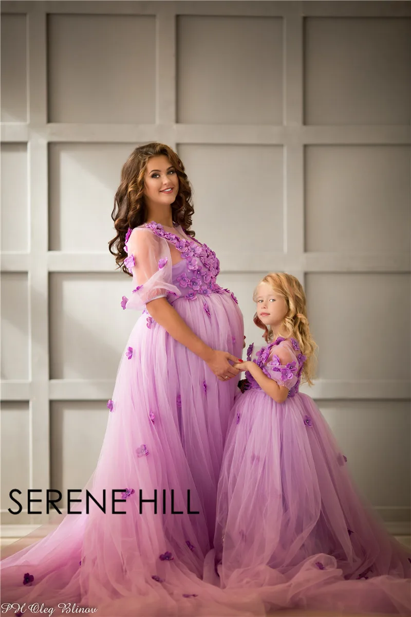 Свадебные платья для мамы и дочки фотография беременной женщины платье на заказ размер цветок девушки платье мода мама Bebes матч платья