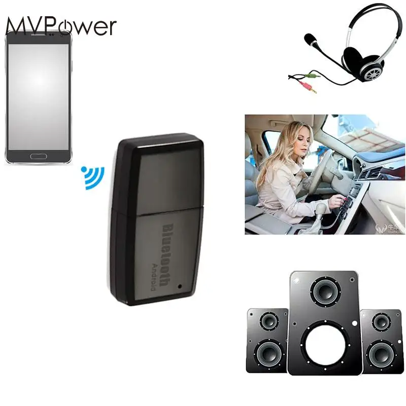 

MVPower Mini Car Auto USB Wireless Bluetooth V4.1+EDR Audio Receiver AUX 3.5mm Stereo Adapter Android Portable