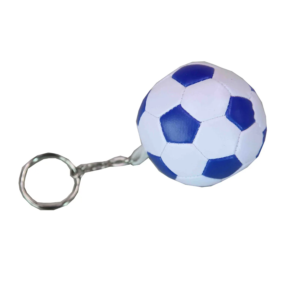 PVC Leather Stuffed Soft Soccer Balll Keychain Mini Football Key Ring