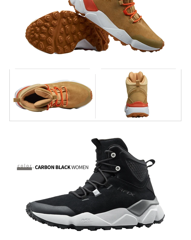Rax новые зимние треккинговые ботинки для мужчин Спорт на открытом воздухе Snearker для горный треккинг загрузки Нескользящие теплые