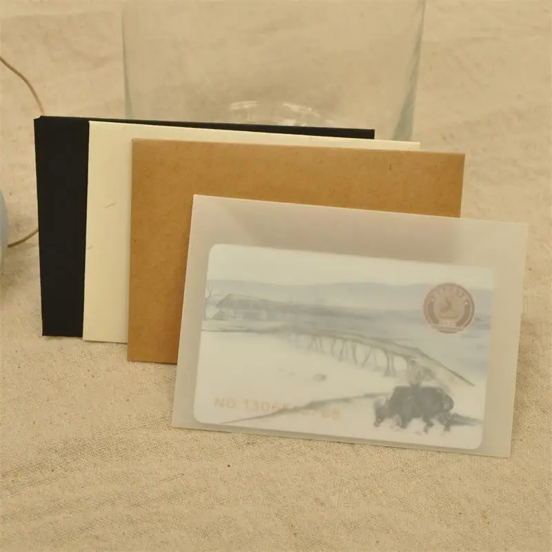 

50pcs/lot 10*7cm Mini Bank Card Bag Small Envelope Bank Card Invitation Envelope Translucent Sulfuric Acid Paper Pack Card Bag