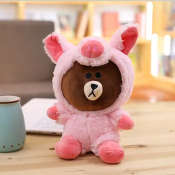 

Brown Bear Plush Toy Korean Bear in Dinosaur/Pig/Dog/Suit Cute Animal Stuffed Soft Doll Anime Figure Baby Kids Toys Child's Gift