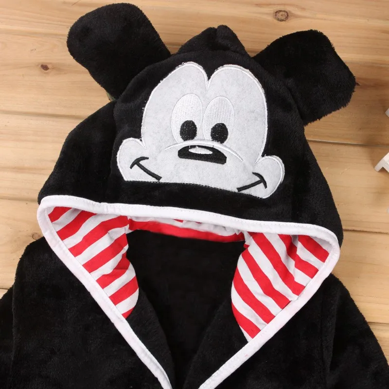 Children's Bathrobe Nemo Minnie Mickey  Soft Velvet Robe Baby Girls Pajamas Coral Kids Warm Toddler Robes Infant Clothes black and white baby girl nightgown