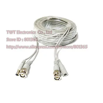 

Free shipping 2Qty 10M Pre-Made Plug-n-Play CCTV Video + Power Cable Grey color