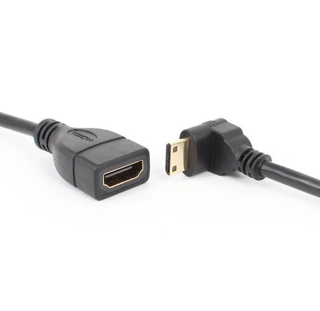 10 قطعة المزروعة 90 درجة أسفل بزاوية البسيطة HDMI الذكور إلى محول HDMI الإناث كابل