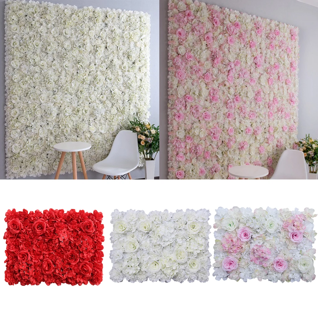 

Artificial Silk Rose Flower Wall Decoration Decorative Wedding Decoration Backdrop 3 Colors
