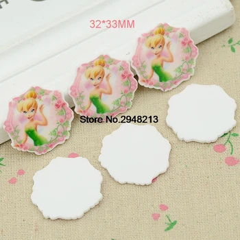 

Cartoon Princess Tinkerbell resin planar resin crafts for DIY Crafts 32*33mm 50pcs RET1167