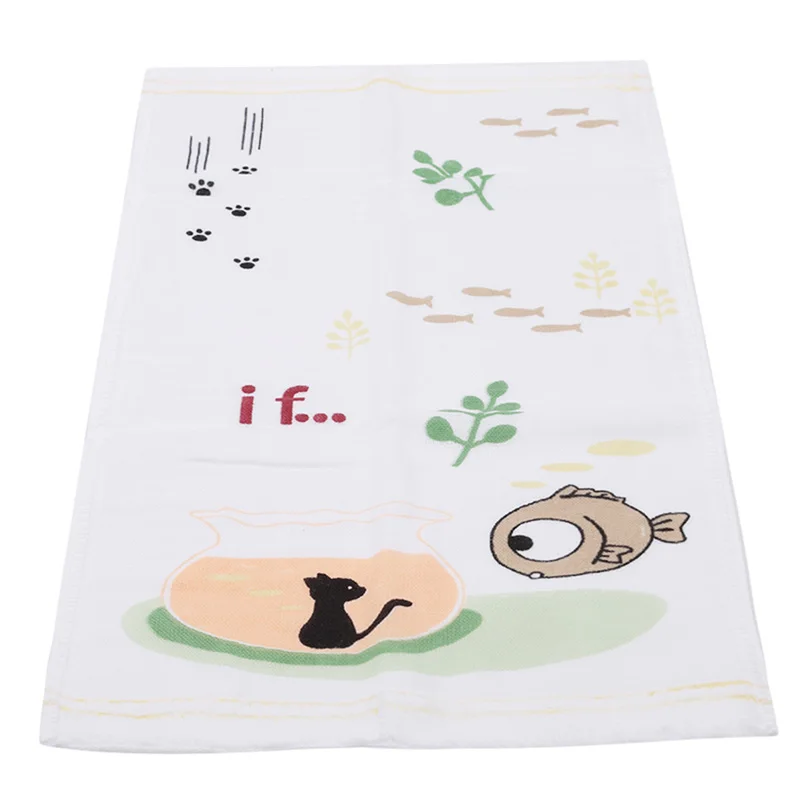 Small fish - yellow Детское полотенце для рук с рисунком медведя из мультфильма, мягкое полотенце из хлопка для детей - Цвет: Small fish - yellow