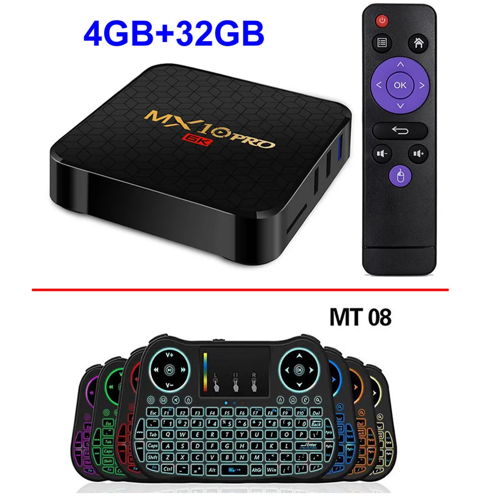 MX10 PRO 6K Android 9,0 Smart tv Box Allwinner H6 Четырехъядерный 4 ГБ ОЗУ 64 Гб ПЗУ USB3.0 wifi 3D 6K UHD H.265 HDR PK T95 MAX Q Plus - Цвет: 4GB 32GB add MT08