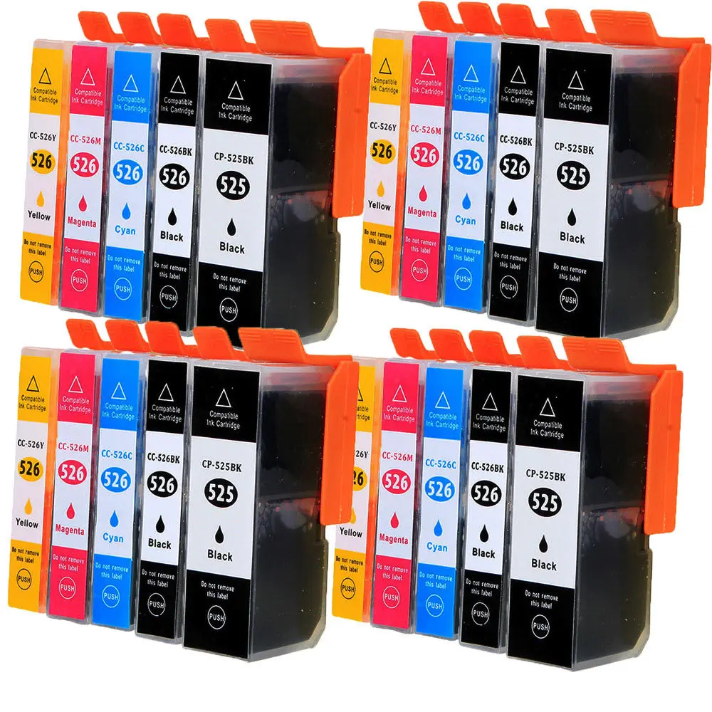 20 XL чернильные картриджи PGI 525 CLI 526 совместимый для Canon Pixma MG5250 MG5350 IP4850