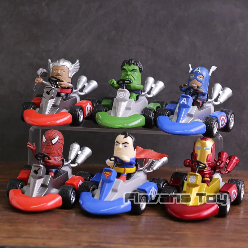 Marvel Avengers Racing Car Iron Man Captain America Spiderman Thor Hulk Superman Pull Back Car