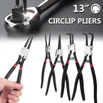 

13 inch Circliper Snap Ring Plier Internal/External/Straight/Bent Optional Hand Tool Curved Tip Plier Electrician Crimping Tool