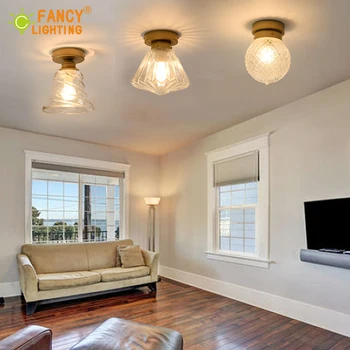 

(Free Light Source)Modern ceiling lights Glass led ceiling lamp E14/E27 led light fixture bedroom/home/stairs/living room lights