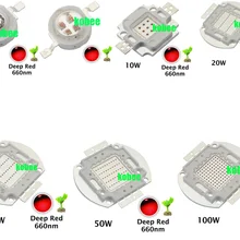 Высокая Мощность светодиодный чип 660nm глубокий красный светодиодный Grow светильник 660 нм 3W 5W 10W 20W 30W 50W 100W COB светодиодный излучатель для выращивания растений в аквариуме
