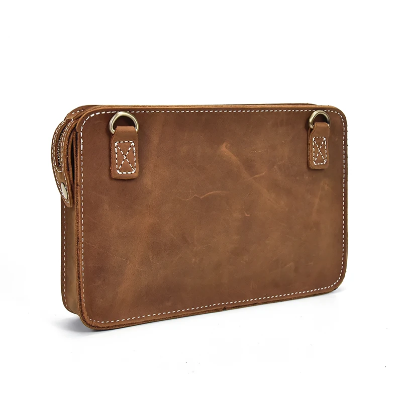 MAHEU New Fashion Men's Genuine Leather File Document Bags Zipper