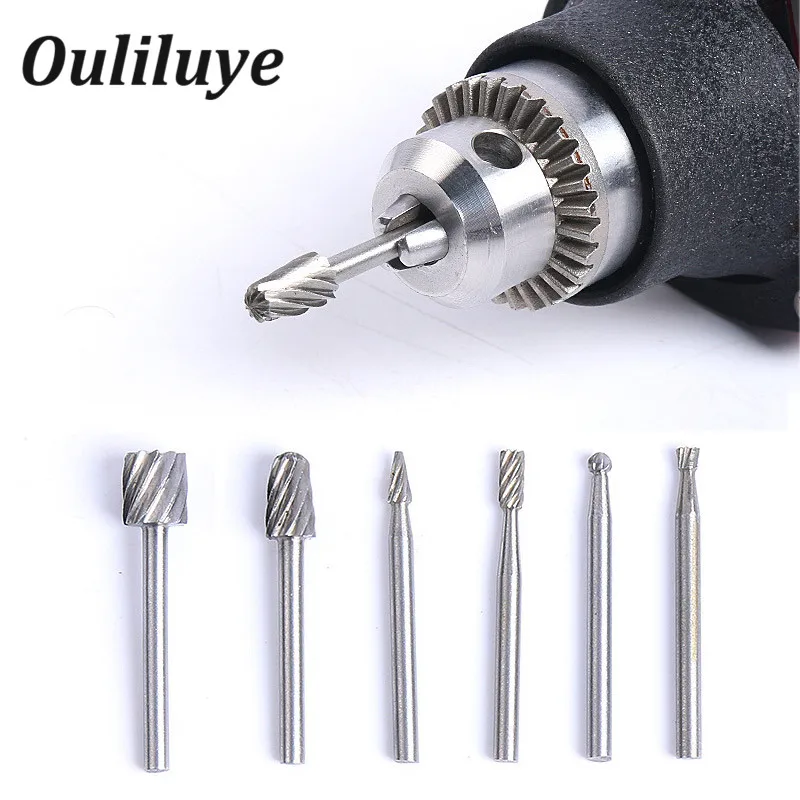 6pcs Mini Drill Bit HSS Dremel Rotary Tool Burr Set Dremel Tools for