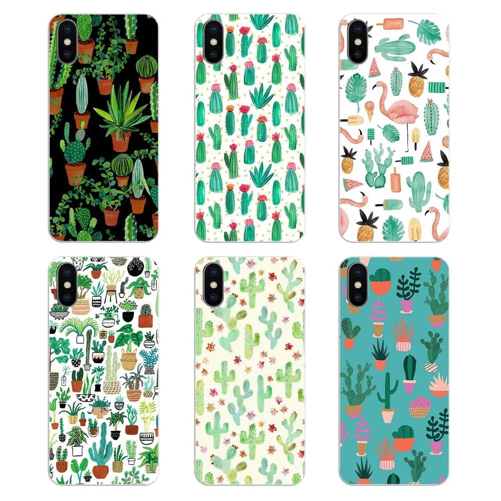 

Soft Silicone Case For Samsung Galaxy A5 A6 A7 A8 A9 J4 J5 J7 J8 2017 2018 Plus Prime Cactus Flowers Pattern Green Plants Desert