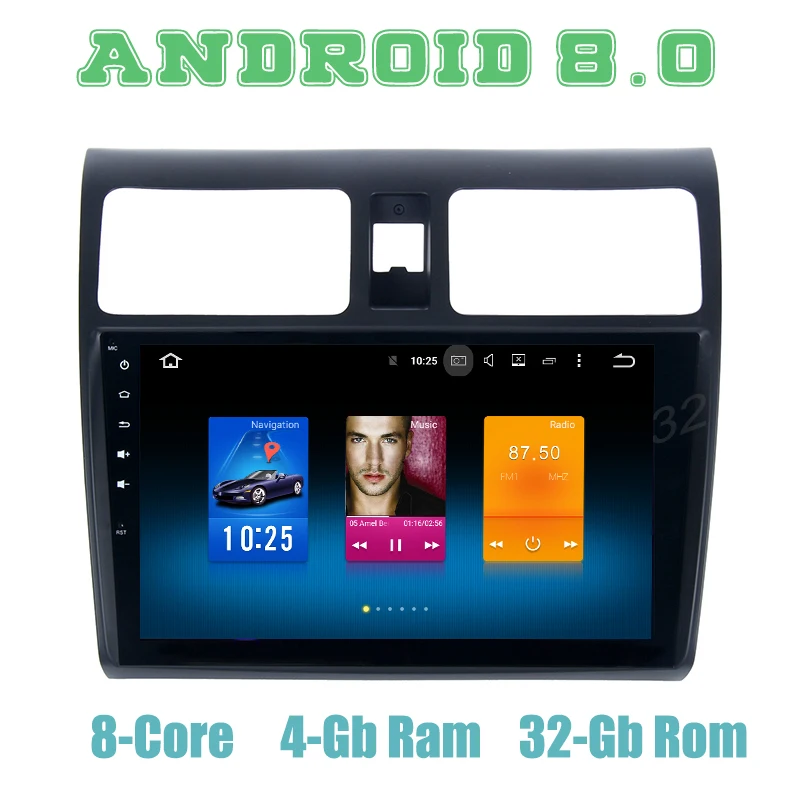 Android 8.0 car GPS radio player for Suzuki swift 2005-2010 with Octa core px5 4+32G wifi 4g usb auto Multimedia