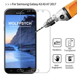 WOLFPSYCH 2.5D закаленное Стекло для Samsung Galaxy A3 A5 A7 2017 защитная пленка Anti Scratch Экран протектор для 320 520 720 F