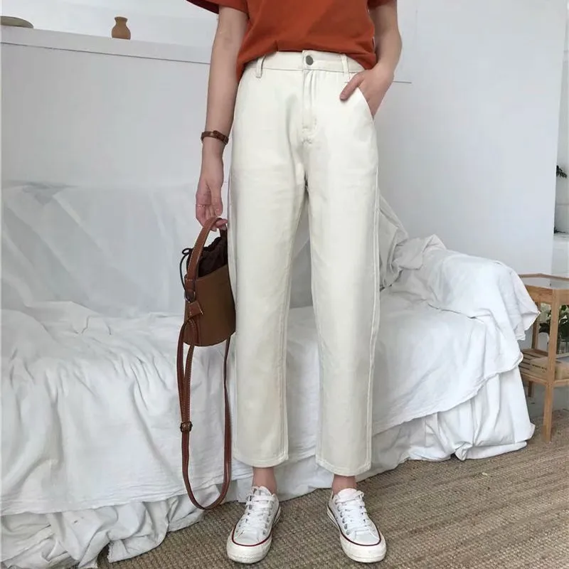 2019 New Denim Jeans For Women Harem Pants Washed Denim Pants Ankle Black Blue Pants Trousers Harem Mom Jeans Plus Size