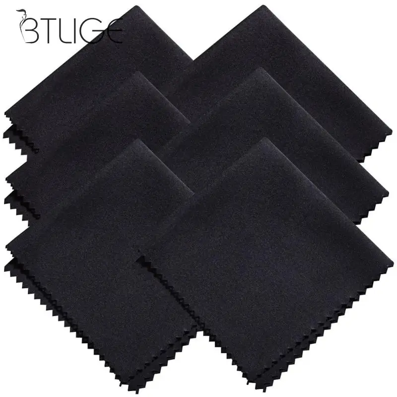 

10pcs Black Cleaning Glasses Eyeglasses Cloth Economy Sunglasses Screen Microfiber Cleaner Cloth Eyewear Accessories 15*15cm