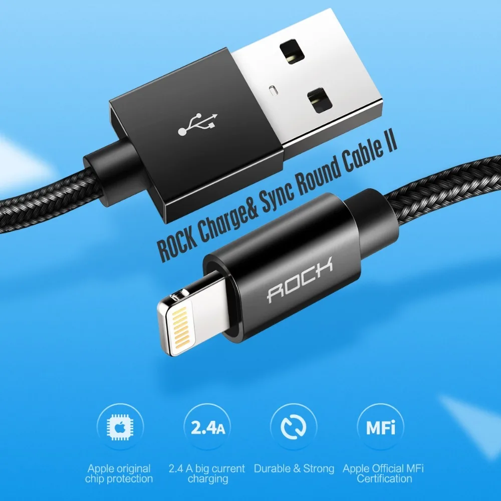 MFI Usb зарядный кабель для iPhone Lightning Кабель 2.4a Интеллектуальный шнур быстрой зарядки для Apple Iphone Xs Max Xr X 8 7 6s 5 s iPad