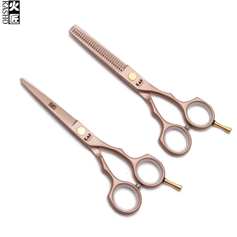 H1104 5 &quot16 см Kasho розово-золотые ножницы для парикмахерские стрижки филировочные
