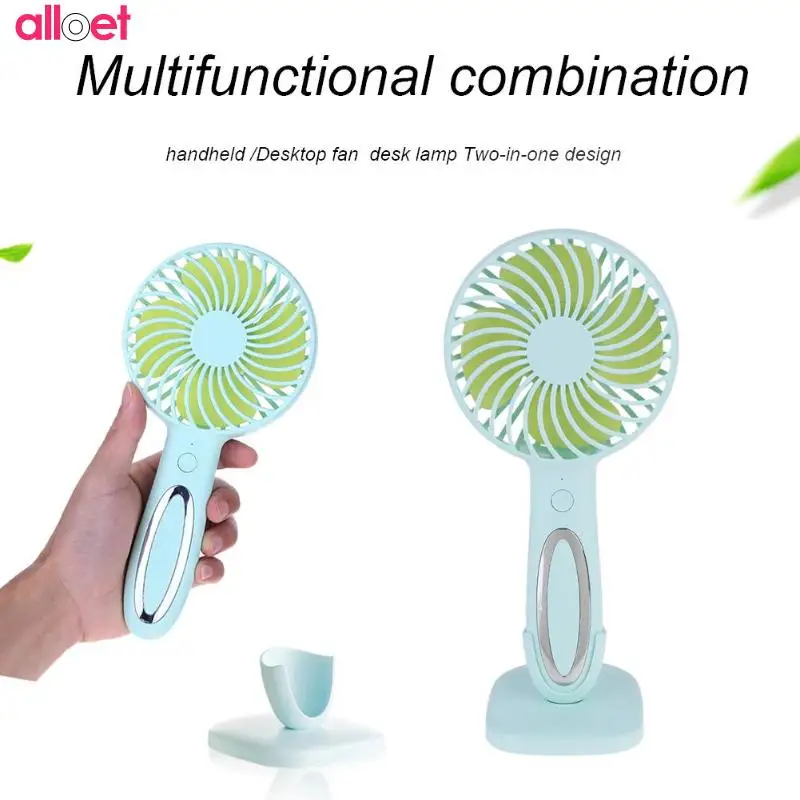 

Mini Portable Handheld Cooling Fan with Night Light USB Rechargeable 3-Speed Air Conditioner Table Cooler for travel home office
