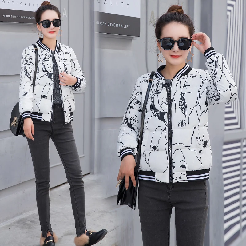 Hiver Office balck red Femmes Noir 2018 Mode La Épais gray Trendy 17zq Personnalité Lady White Parkas Uniforme De Mince Baseball P819 FIUf7nxRqW