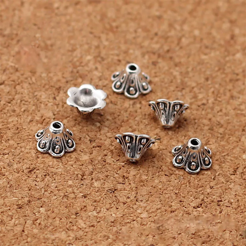 30pcs High Quality Zinc Alloy Flower Bead Caps Receptacle 8mm - Main Image