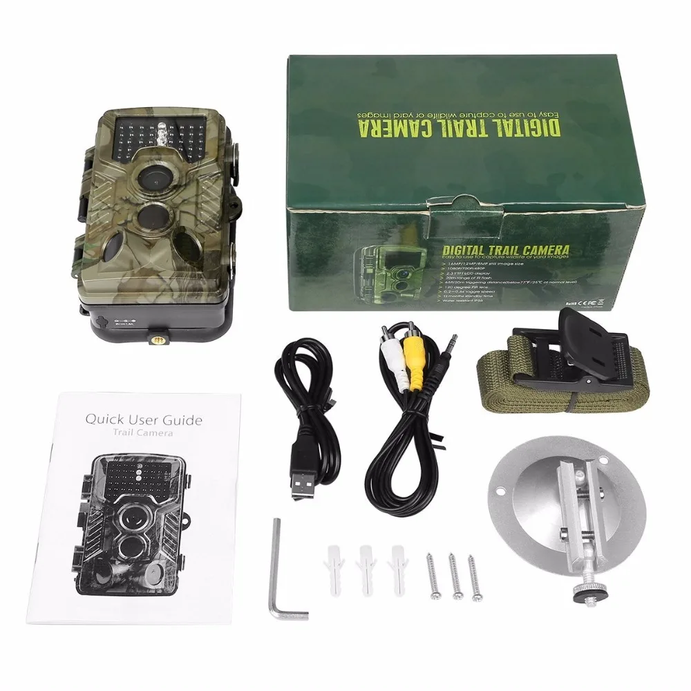 

16MP Wild Camera Photo Traps 0.6S Trigger motion detection Trail Camera 1080P with 3 lens Trail Surveillance Camera hidden