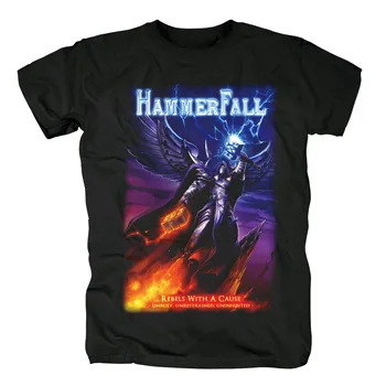 

Bloodhoof Hammerfall Heavy Metal Power Black T-shirt Men In Summer Asian Size